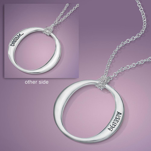 Dream In Gaelic Sterling Silver Necklace - Inspirational Jewelry Photo