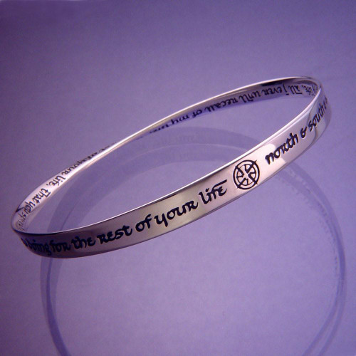 North South East & West Sterling Silver Bracelet - Inspirational Jewelry Photo