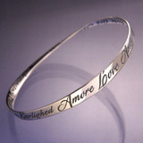 Love In Twenty Eight Languages Sterling Silver Bracelet - Inspirational Jewelry Photo