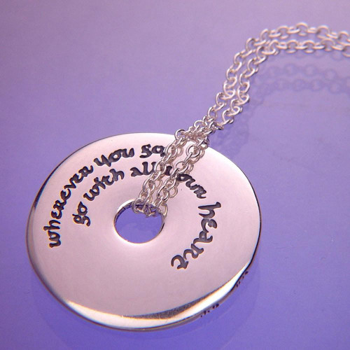 With All Your Heart Sterling Silver Necklace - Inspirational Jewelry Photo