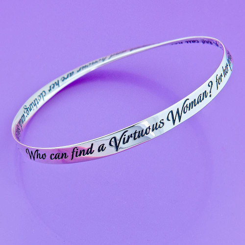 Strength & Honour Sterling Silver Bracelet - Inspirational Jewelry Photo