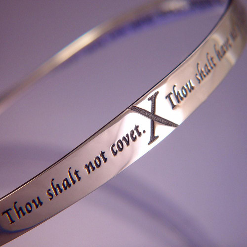 Ten Commandments Sterling Silver Bracelet - Inspirational Jewelry Photo