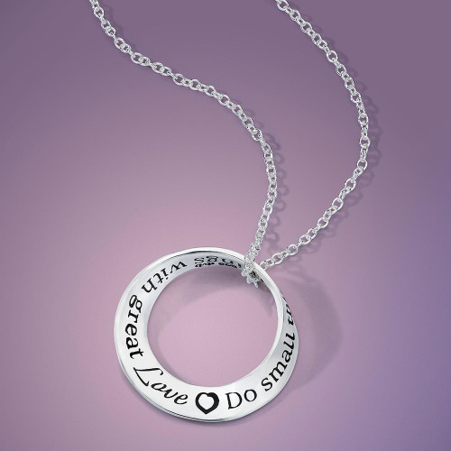 Do Small Things With Great Love Sterling Silver Necklace - Inspirational Jewelry Photo