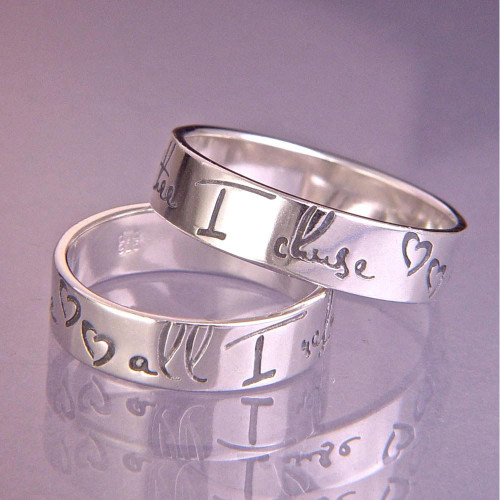 English: Thee I Chuse Modern Sterling Silver Ring - Inspirational Jewelry Photo