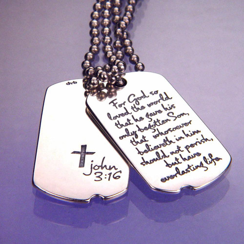 Everlasting Life Sterling Silver Dog Tag - Inspirational Jewelry Photo