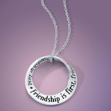 Friendship Is First . . . Sterling Silver Necklace - Inspirational Jewelry Photo
