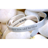 To Thine Own Self Be True Sterling Silver Cuff - Inspirational Jewelry Photo