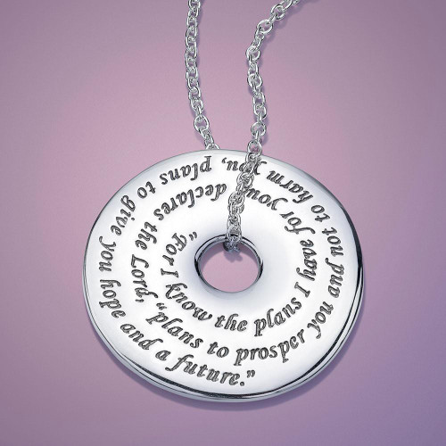 Jeremiah 29:11 Sterling Silver Necklace - Inspirational Jewelry Photo