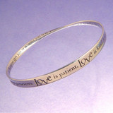 Love Is Patient Sterling Silver Bracelet - Inspirational Jewelry Photo