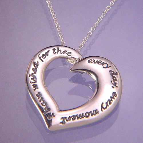 I Have Wished For Thee Sterling Silver Necklace - Inspirational Jewelry Photo
