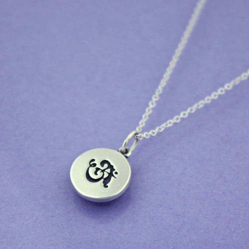 Petite Om Sterling Silver Necklace - Inspirational Jewelry Photo