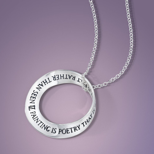 Painting is Poetry Sterling Silver Necklace - Inspirational Jewelry Photo