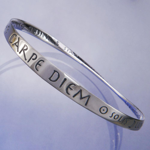 Seize The Day Sterling Silver Bracelet - Inspirational Jewelry Photo
