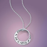 She Is Fierce Mini Sterling Silver Necklace - Inspirational Jewelry Photo