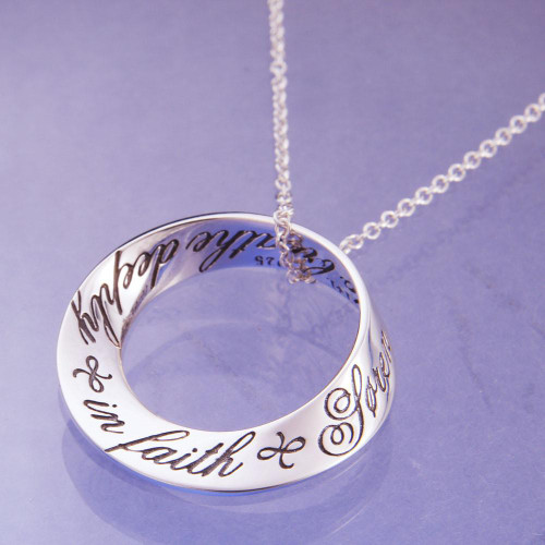 Breath Deeply In Faith Sterling Silver Necklace - Inspirational Jewelry Photo
