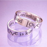 English: Love Is Patient Sterling Silver Ring - Inspirational Jewelry Photo