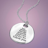 Thank You Sterling Silver Necklace - Inspirational Jewelry Photo
