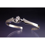 Traditional Claddagh Sterling Silver Cuff - Inspirational Jewelry Photo