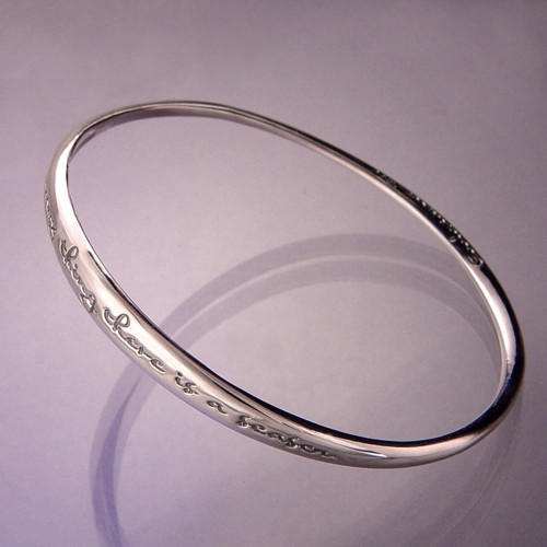 To Everything There Is A Season Sterling Silver Bangle - Inspirational Jewelry Photo