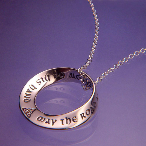 May The Road Rise To Meet You Sterling Silver Necklace - Inspirational Jewelry Photo