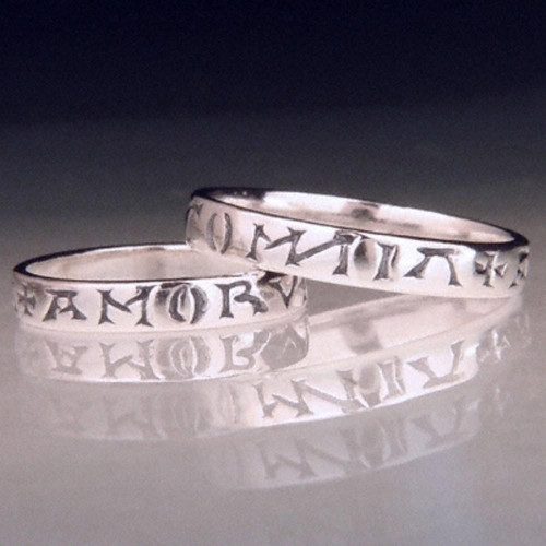 Latin: Love Conquers All Sterling Silver Ring - Inspirational Jewelry Photo