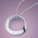 Pure Mobius Sterling Silver Necklace - Inspirational Jewelry Photo