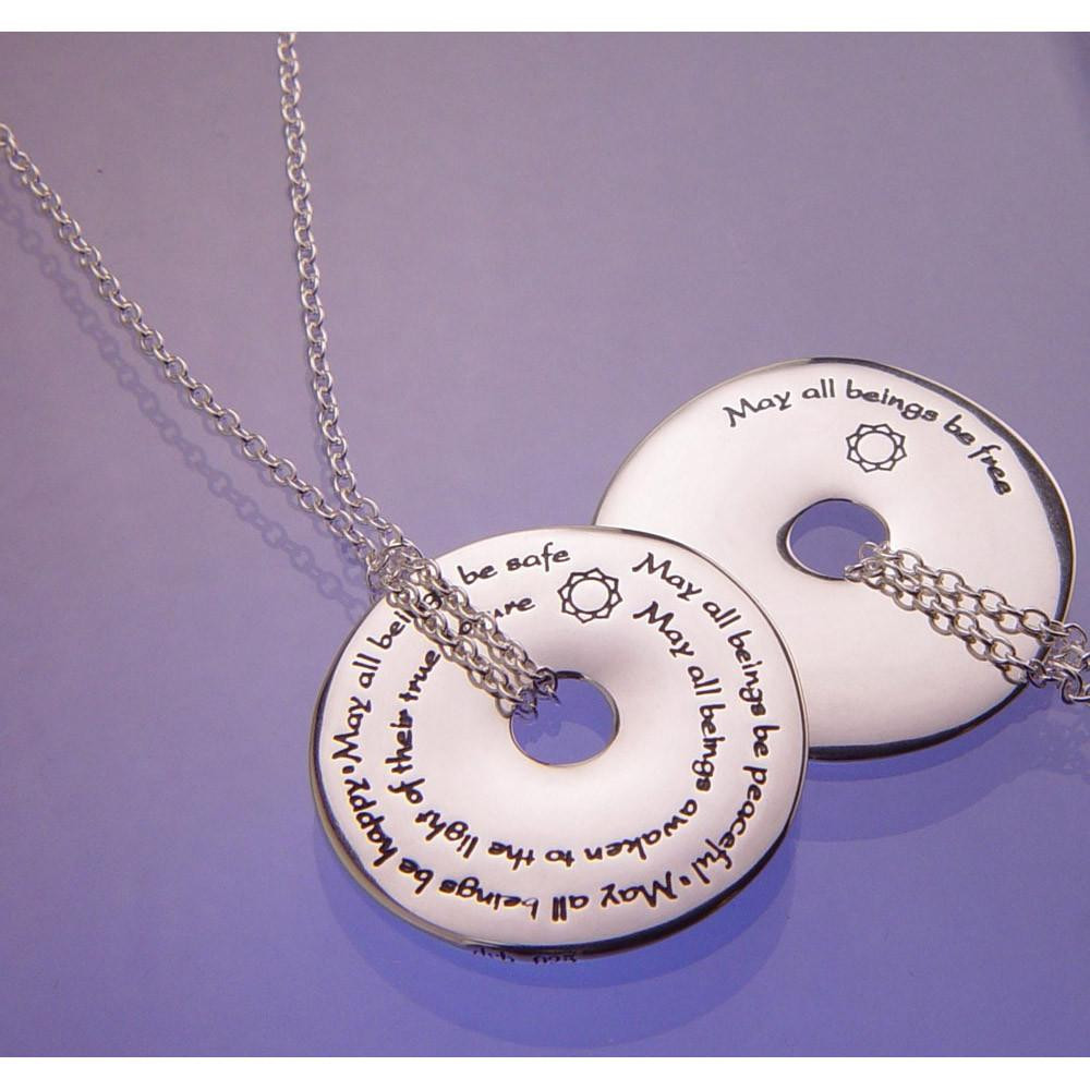 Metta Prayer Sterling Silver Necklace - Inspirational Jewelry