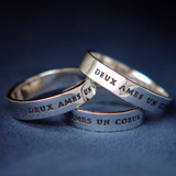 French: Two Souls, One Heart Sterling Silver Ring - Inspirational Jewelry Photo