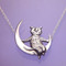 Moon Cat Sterling Silver Necklace - Inspirational Jewelry Photo