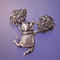 Pom Pom Cat Sterling Silver Pin - Inspirational Jewelry Photo