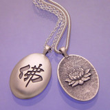 Buddha & Lotus Sterling Silver Necklace - Inspirational Jewelry Photo