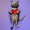 Heart Cat Sterling Silver Pin - Inspirational Jewelry Photo
