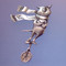 Cat On A Unicycle Sterling Silver Pin - Inspirational Jewelry Photo