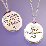Love Conquers All Sterling Silver Necklace - Inspirational Jewelry Photo