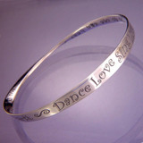 Dance! Love! Sing! Live! Sterling Silver Bracelet - Inspirational Jewelry Photo
