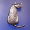Tabby Cat Sterling Silver Pin - Inspirational Jewelry Photo
