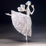 Winged Ballerina Sterling Silver Pin - Inspirational Jewelry Photo