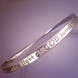 The Light Of God Surrounds Me Sterling Silver Bracelet - Inspirational Jewelry Photo