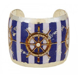 Ships Wheel Blue Stripe Cuff - Museum Jewelry - Museum Company Photo