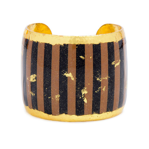 Taupe & Black Stripes Cuff - Museum Jewelry - Museum Company Photo