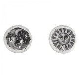 Sun and Moon Stud Earrings Silver - 0.75" - Museum Jewelry - Museum Company Photo