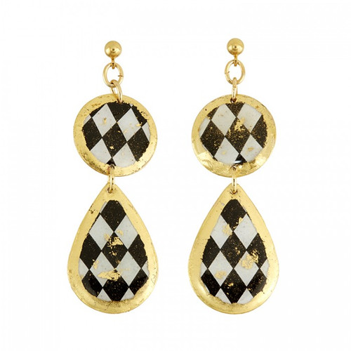 Harlequin Double Drop Earrings w/ Ball Post - Museum Jewelry - Museum Company Photo