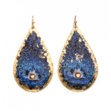 Blue Clam Teardrop Earrings - Museum Jewelry - Museum Company Photo