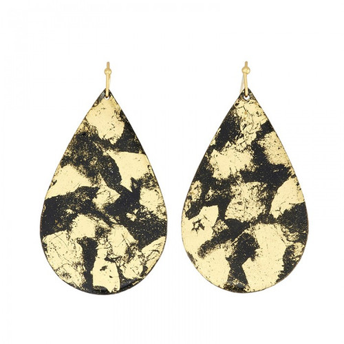 Island Large Teardrop Earrings - Black/Gold - Museum Jewelry - Museum Company Photo