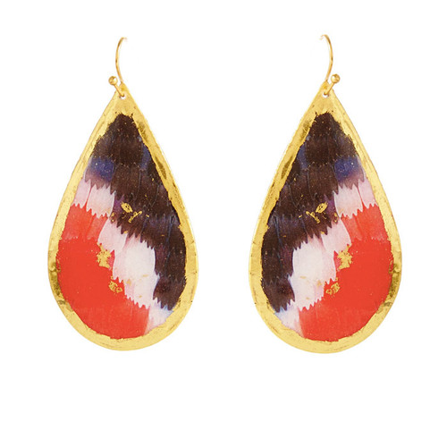 Black, White and Red Butterfly Teardrop Earrings - Museum Jewelry - Museum Company Photo
