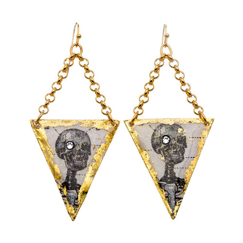 Catacombs Skeleton Earrings Gold - Museum Jewelry - Museum Company Photo