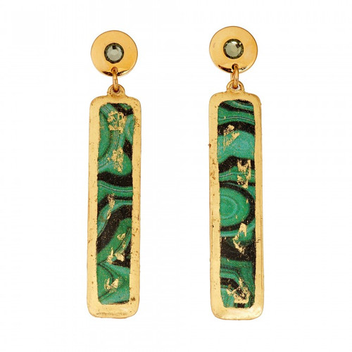 Malachite Column Earrings - Museum Jewelry - Museum Company Photo