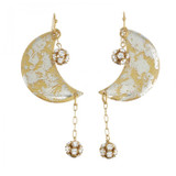 Moon and Stars Gold & Silver Earrings - Museum Jewelry - Museum Company Photo