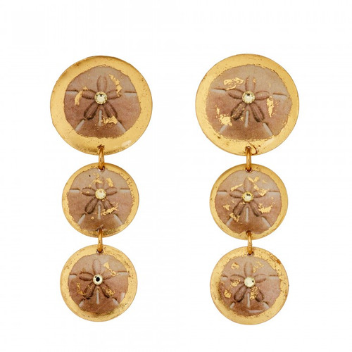 Sand Dollar Triple Drop Earrings - Museum Jewelry - Museum Company Photo