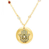 Hamsa Palm Pendant w/Semi Precious Chain - Museum Jewelry - Museum Company Photo